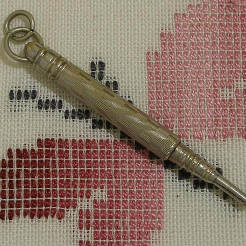 Mechanical pencil used, silver-plated brass late 19th century