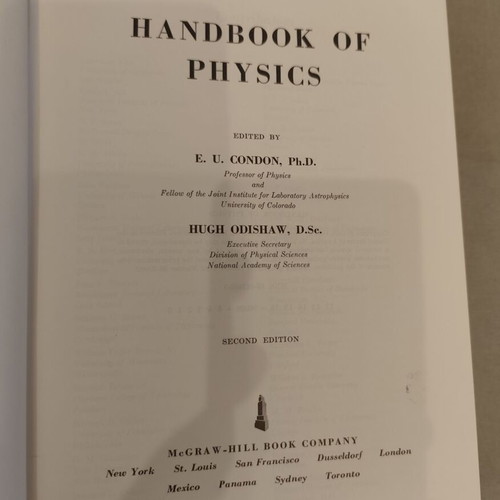 Handbook of Physics hardcover like new, 2nd edition