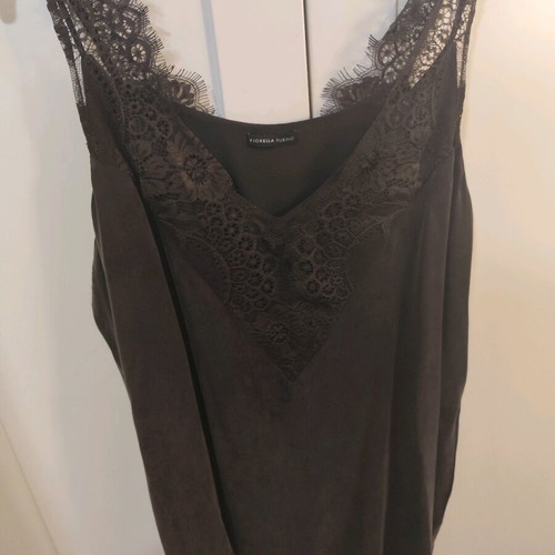 Black wide loose lingerie style blouse, size XL, like new