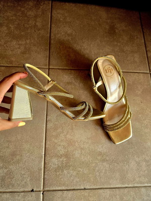 The Fashion Project gold platform sandals size 38 like new