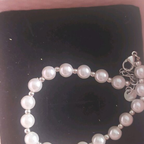 Bracelet with faux pearls stainless steel new