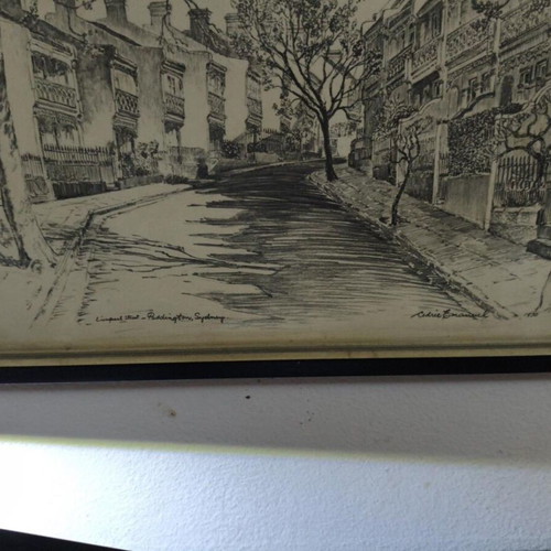 Pair of framed works by Cedric Emanuel used, Paddington Sydney