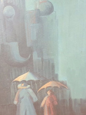 Georgantzopoulos Athanasios Ageolos painting like new 1m x 0.7m 1965