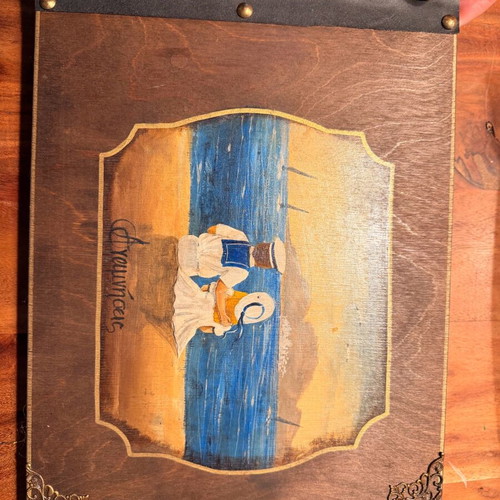 Handmade wooden photo album Memories with rice paper, like new