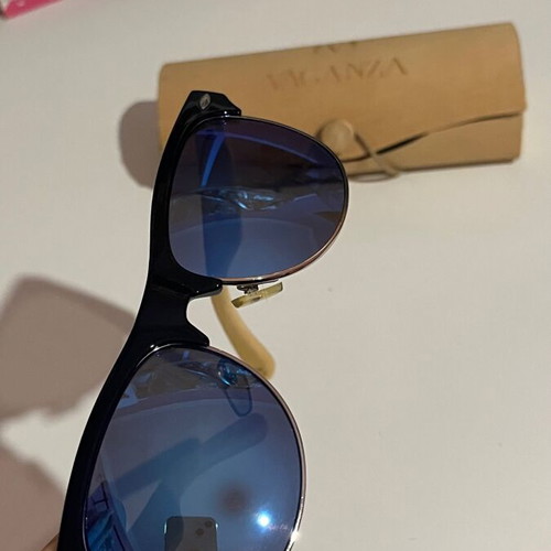 Vaganza sunglasses used, blue with wood effect