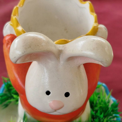 Egg holder bunny new, porcelain with nice colors