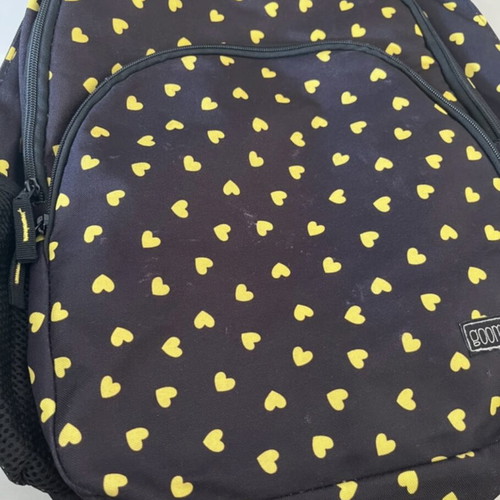School backpack black like new with spacious compartments