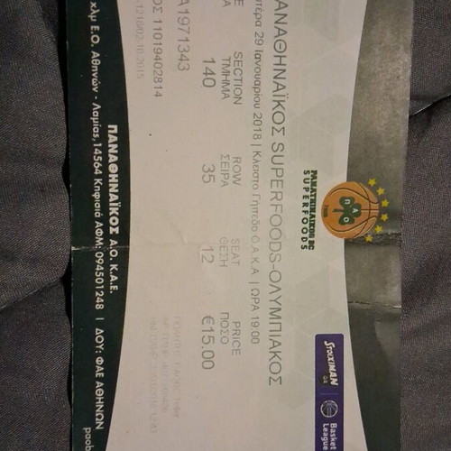 Old football and basketball match tickets used