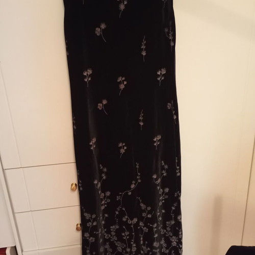 Vintage velvet maxi dress with matching shawl, used, size S