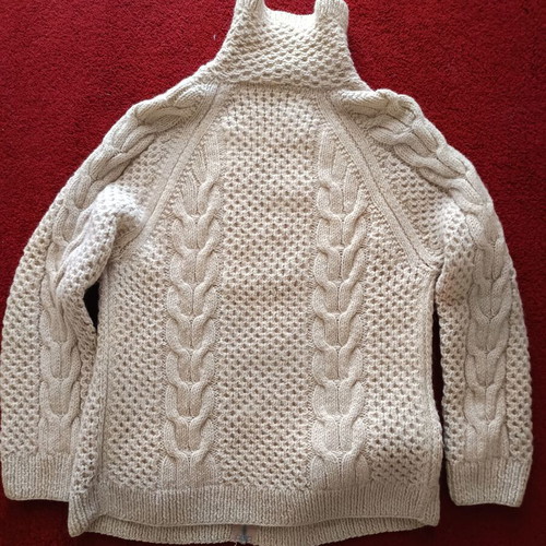 Handmade wool cardigan unisex beige like new, unworn
