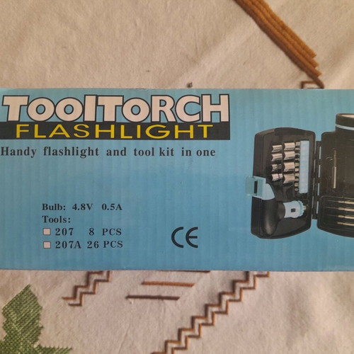 Flashlight/tool kit like new, multi screwdriver with 10 bits and sockets