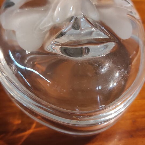 Crystal container with Venetian mask design, like new, Italian origin
