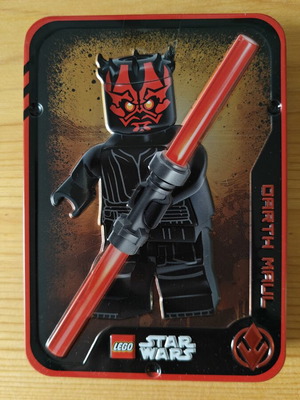 Lego Darth Maul tin box with minifigure