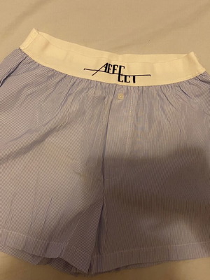 Affect cotton shorts, white and blue, size M