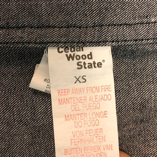 Cedar Wood State shirt new, size S/M, blue cotton