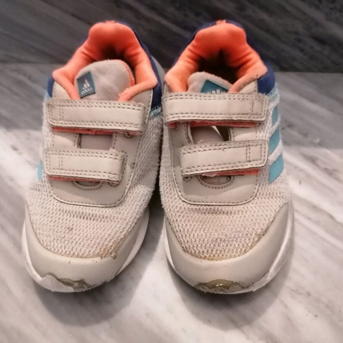 Adidas children's sports shoes used, size 27, gray and orange