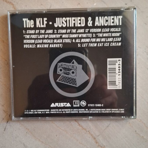 The KLF Justified & Ancient CD used in excellent condition