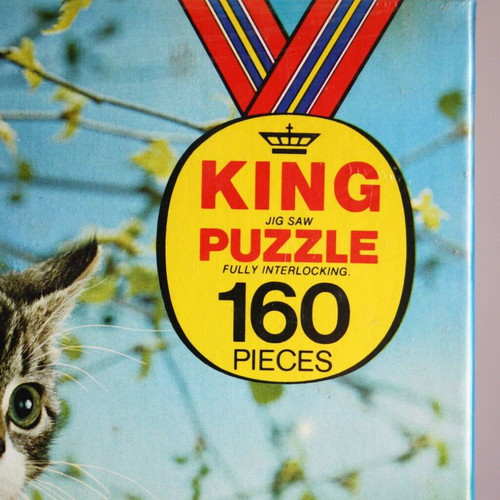 Vintage King Puzzle 160 pieces European Shorthair Tabby Cat sealed