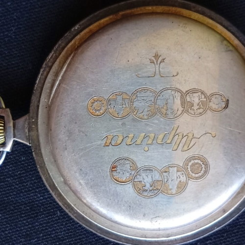 Alpina silver pocket watch used, Swiss