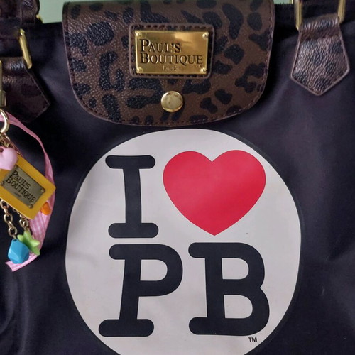 Paul's Boutique Betty Shopper Bag like new, black with leopard print details