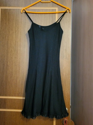 Black dress with flounce like new, worn few times