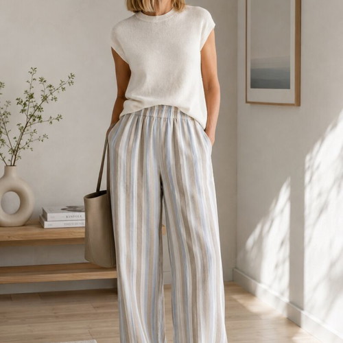Marva Lababa striped summer pants, size L