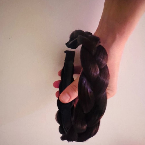 Braided headband new, dark brown