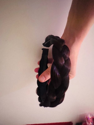 Braided headband new, dark brown