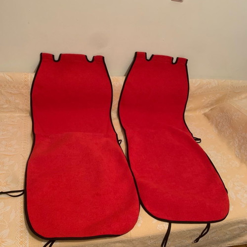 Red terry cloth style car seat covers new, 100% cotton, set of 2