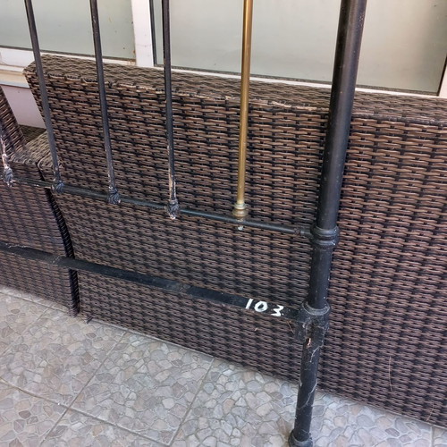 Old metal bed headboard used