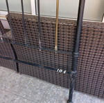 Old metal bed headboard used