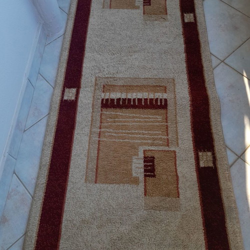Carpet runners set of 3 used, burgundy and beige