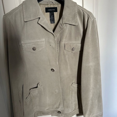 Suede men's jacket Liz Claiborne like new, size L, beige