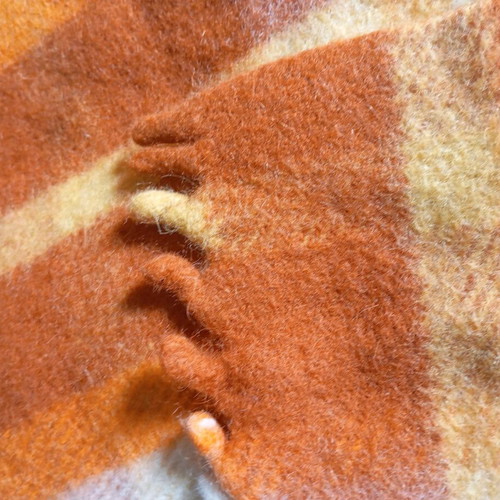 Woolen blanket used vintage from grandmother