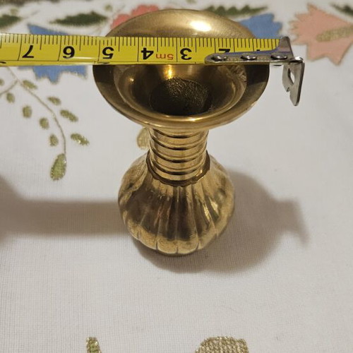 Mini brass candlestick for thin candles, set of 6
