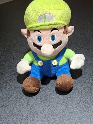 Super Mario Luigi plush toy 33cm used, Nintendo Simba