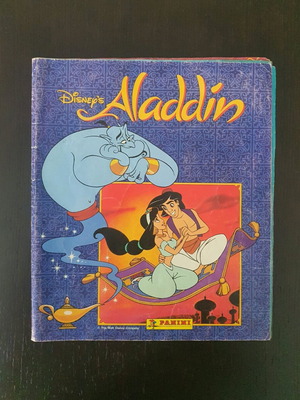 Panini Aladdin album used with 219 stickers, 94% complete