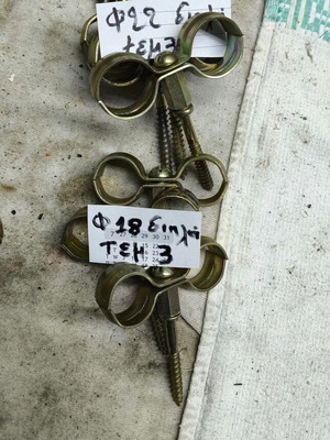 Στηρίγματα διπλά σωλήνων καινούργια, σετ 11 τεμαχίων φ18, φ22, φ28