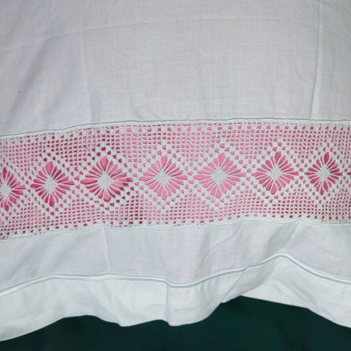 Set of 2 vintage 60s handmade cotton pillowcases like new