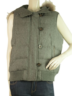 Gray vest with hood used, size L