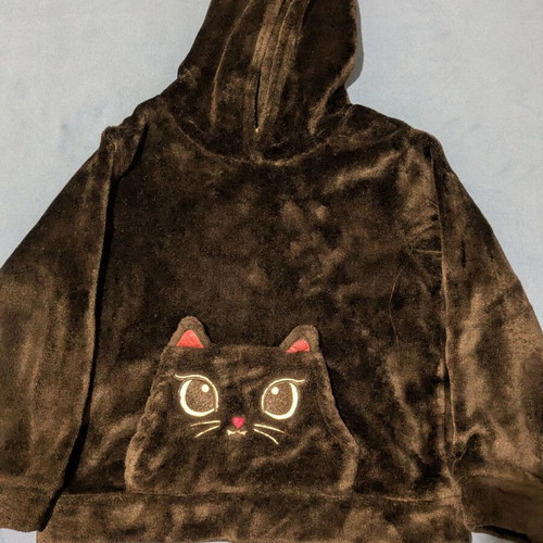 H&M plush black hoodie size 122/128 cm for 6-8 years old, like new