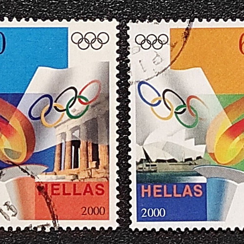 Set of 2 used sealed stamps for Sydney 2000 Olympic Games