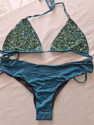 Miss Bikini swimsuit used, size XL, embroidered with beads