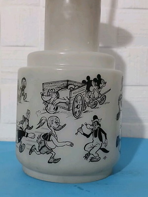 Vintage ceiling light used with Disney characters, glass