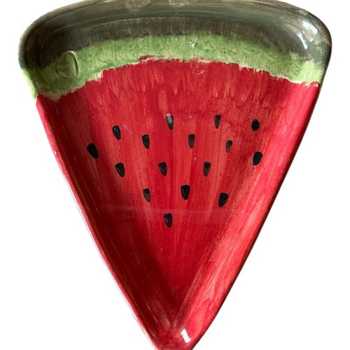 Watermelon Slice Plate handmade stoneware, new