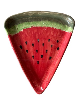 Watermelon Slice Plate handmade stoneware, new