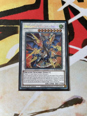 Yugioh Dragunity Knight Areus Secret Rare card near mint