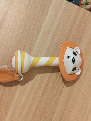 Rattle teether used with two rotating parts