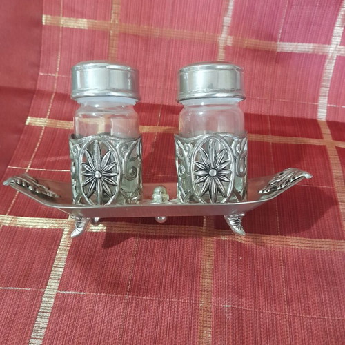 Vintage silver-plated swan decoration set used