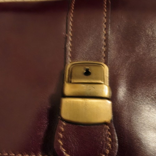Kouros men's leather bag new, burgundy and brown